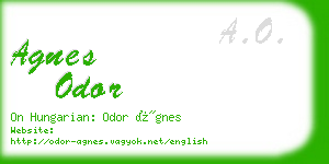 agnes odor business card